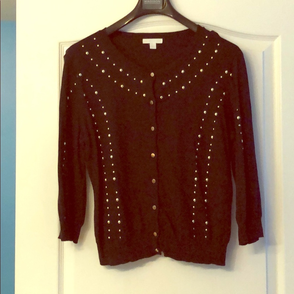 Black gold studded cardigan. NY&Comp. size XL
